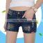 2016 latest design solid color women hot denim shorts