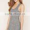 Plain Vest Dress With Racer Back Grey Blank Sleeveless Baseball Mini Dress Skater Dress With Your Own Label