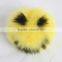 Myfur Cute Smile Face Handmade Fox Fur Pom Pom Charm Real Fur Pompom Wholesale