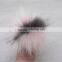 Myfur Customized Multi-Color Pink/Grey Raccoon Fur Pom Poms Wholesale Hat Accessory