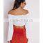 2015 New Style Long Sleeve Crop Top Wholsale off Shoulder Top