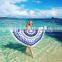 Canada luxury soft touch velour cotton yarn dyed jacquard design custom color large size round beach towel