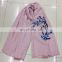 Fashion Floral Birds Embroidery Women Cotton Scarf