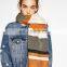 The New Green Orange Wide Striped Scarf In Winter