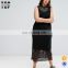 2017 mesh black fat women casual maxi long dresses