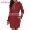 2017 Stylish Winter Bodycon Dress Long Sleeve Sweater Hoodie Dress Womens