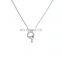 New Style S925 Sterling Silver Butterfly Necklace 18k Rose Gold Clavicle Necklace White Fritillaria Pendant