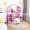 Princess Makeup Dressing Table with 4 Large Storage Shelves and 3-Panel Mirror for Kids and Girls