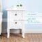 Pair of Wood Chic Bedside Table 2-Drawers Cabinet Nightstand - White