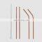 Factory Direct custom printed iridescent metal bar tool stainless steel milk tea coffee drinking straws