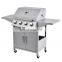Portable 4 Burner Gas Griller Machine Commercial Smokeless Oven Barbecue Stove Gas Bbq Grill With Side Burner toaster ovensc