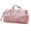 Customized Logo Unisex Gym Bag Sport mens weekend PU leather luggage Canvas travel duffel bag