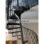 Carbon steel structure iron balustrade staircase Wooden interior carbon steel spiral staircase