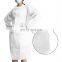 PP non woven white disposable lab coat with button