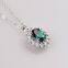 Necklace 1.5ct emerald picture necklace pendant 925 sterling silver necklaces for Girl