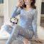 Womens Sleepwear Plaid Lace Pajamas Pjs Set 2 Piece Women Suspender Skirt Pajamas Sexy Backless Short