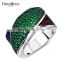 Red Blue Green Mix Color Cubic Zircon Setting Women Wild Party Jewelry Ring