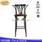 metal used heavy-duty leather cushion stool high bar chair for restaurant for sale with arm