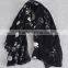 Winter Spring Fashion Long Cotton Flower Machine Embroidery Scarf