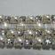 Lower price Cream Pearls and Crystal rhinestone trimming mesh for women's handbag