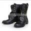 Side zipper flat women metallic chain lace up flat ankle short boot for winter women