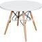 Plastic Emes round coffee table with 4 wood legs,CT-011