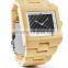 Custom Square Case Wooden Watches for Men Quartz Men Bamboo Watches
