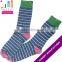 Neon Nice Strips Blue Crew Socks