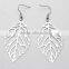 Best Selling Silver Spring Autumn Fashion Jewelry 316l Stainless Steel Leaf Earrings