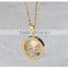 Fashion Jewelry 2016 Stainless Steel 18K Yellow Gold Plated Coin Holder Necklace With Floating Beads