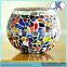Home decor outdoor piece colored mosaic crackle glass candle holders