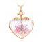 Fashion Creative Elegant Flower Pendant Necklaces DIY Heart Glass Pendant Womens Dried Flower Floating Memory Living Necklace