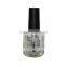 2016 wholesale custom glass round empty bottle nail polish with black cap with round cap and flat brush