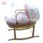 Baby euro natural moses maize basket wicker basket set cotton fabric with metal stand