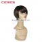 human hair full lace wigs under 100 silver gray short silk straight wig for yong lady and women