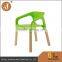 Elegant Plastic Material Solid Beech Wooden Dining Chair with Armrests