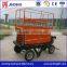 4 wheels movable self gasoline motor hydraulic scissor lifts machine