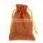 Yellow Linen Drawstring Gift Bag Drawstring Organizer Bag