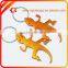 Aluminum Golden Gecko Shaped Bottle Opener Keychain