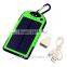 Solar power bank 5000mah portable power bank solar with LED torch