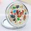 Cosmetic mirror decorated with dragonfly shape turquoise & diamate