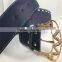 cheap price wide PU leather crown shape buckle belt for women