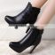 2015 Ladies fancy ankle boots new designer genuine leather women boots sexy high heels slip on ankle boots CP6692