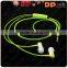 luminous high quality glowing earphone for promotion el earphone light up earphone