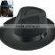 Men's Vintage Style Genuine Wool Felt Wide Brim Fedora Pork Pie Hat Cap Black