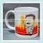 hot selling promotion advertising logo print custom white slim high ceramic cup mugs