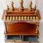 Hand Painted Copper Finish Wooden Temple With 2 Drawers