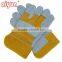 Color Safety Gloves,Cow Split Leather Work Glove,Leather cotton Welding Gloves