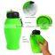 Factory hot sale silicone gym sports drink water bottle with straw