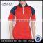 Men Red Colourblocked Spread Collar T-Shirt Stylish Spread Collar Tee Concealed Short Zip Closure Custom Mesh Polyester Material